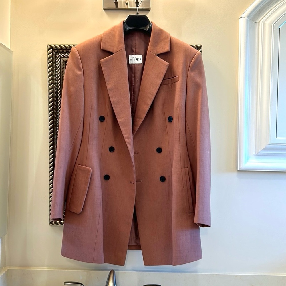 MY812 wool blazer in brick color